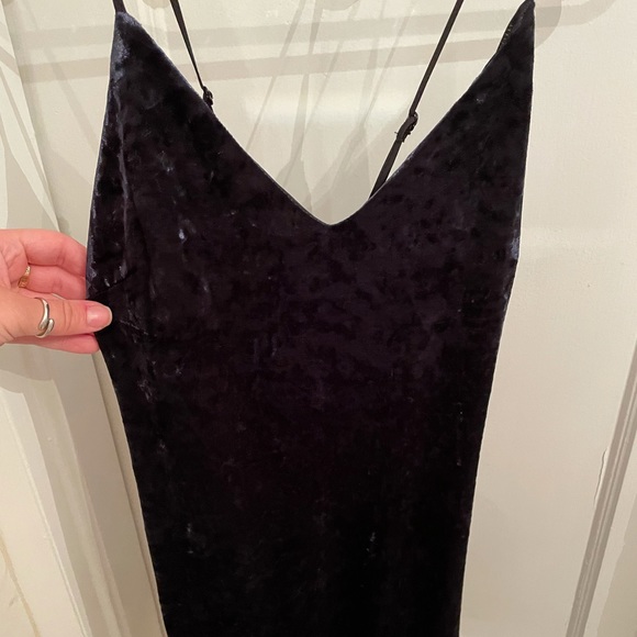 Navy Velvet Mini Dress - Picture 3 of 3